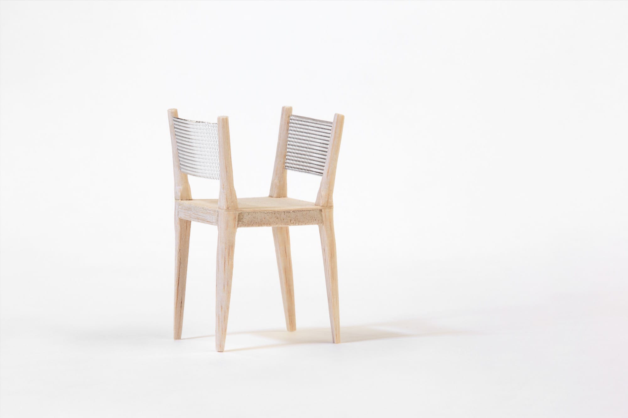 Intim Chair, Prototype (Scale 1:8), balsa, aluminum mesh