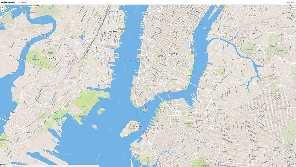 Map view of New York City