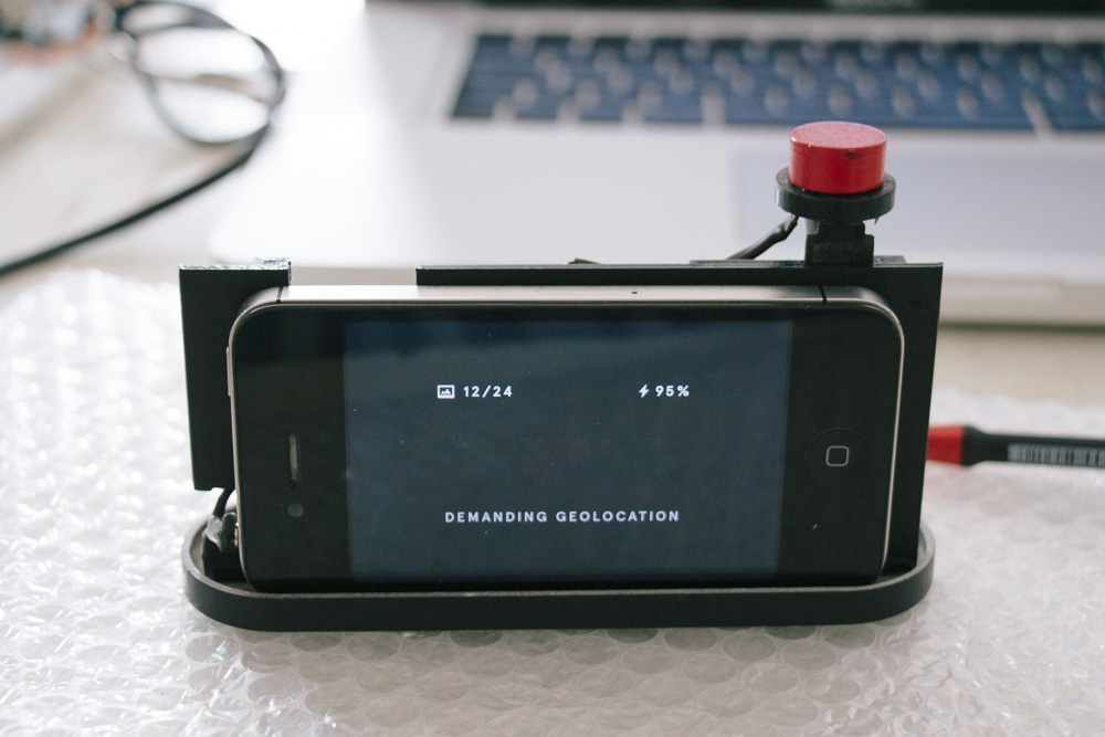 The prototype is powered by a smartphone that handles GPS and data connection, for example.